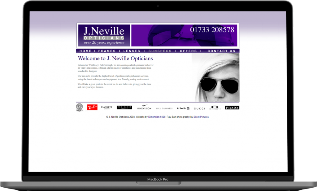 J Neville Opticians Old Website