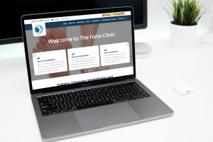 The Fane Clinic new website design mockup on desktop