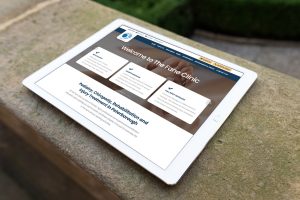 The Fane Clinic new websit design mockup on iPad